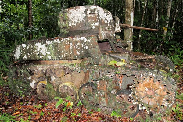 Stuart Tank, Tahitu Island, World War Two Sites, Solomon Islands
